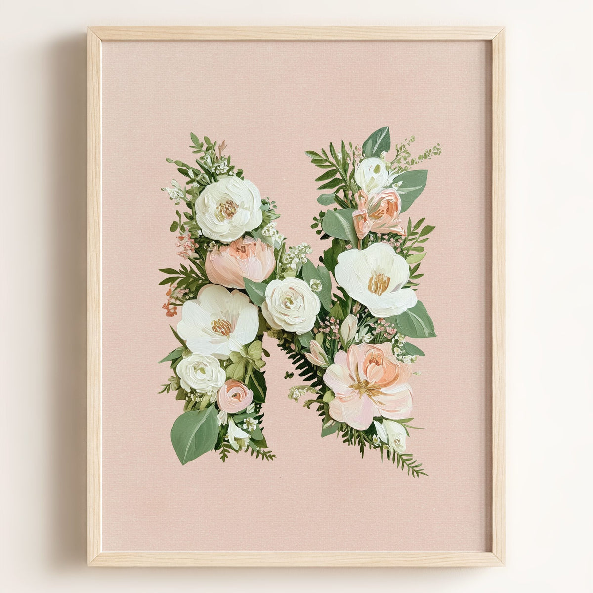 Heirloom Floral Alphabet Prints — Framed