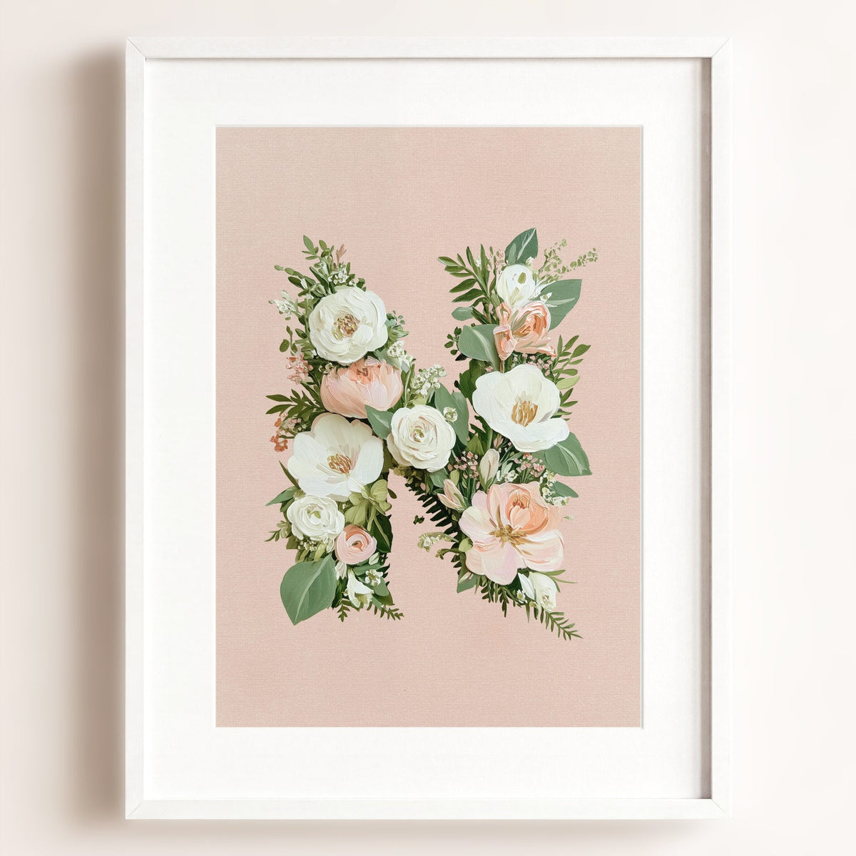 Heirloom Floral Alphabet Prints — Framed