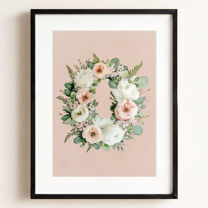 Heirloom Floral Alphabet Prints — Framed