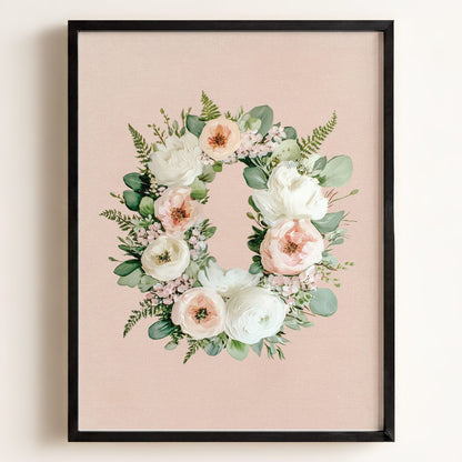 Heirloom Floral Alphabet Prints — Framed