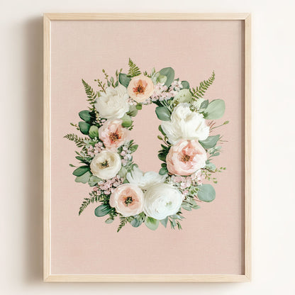 Heirloom Floral Alphabet Prints — Framed