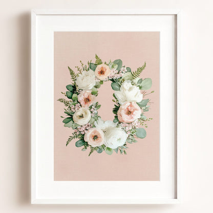 Heirloom Floral Alphabet Prints — Framed