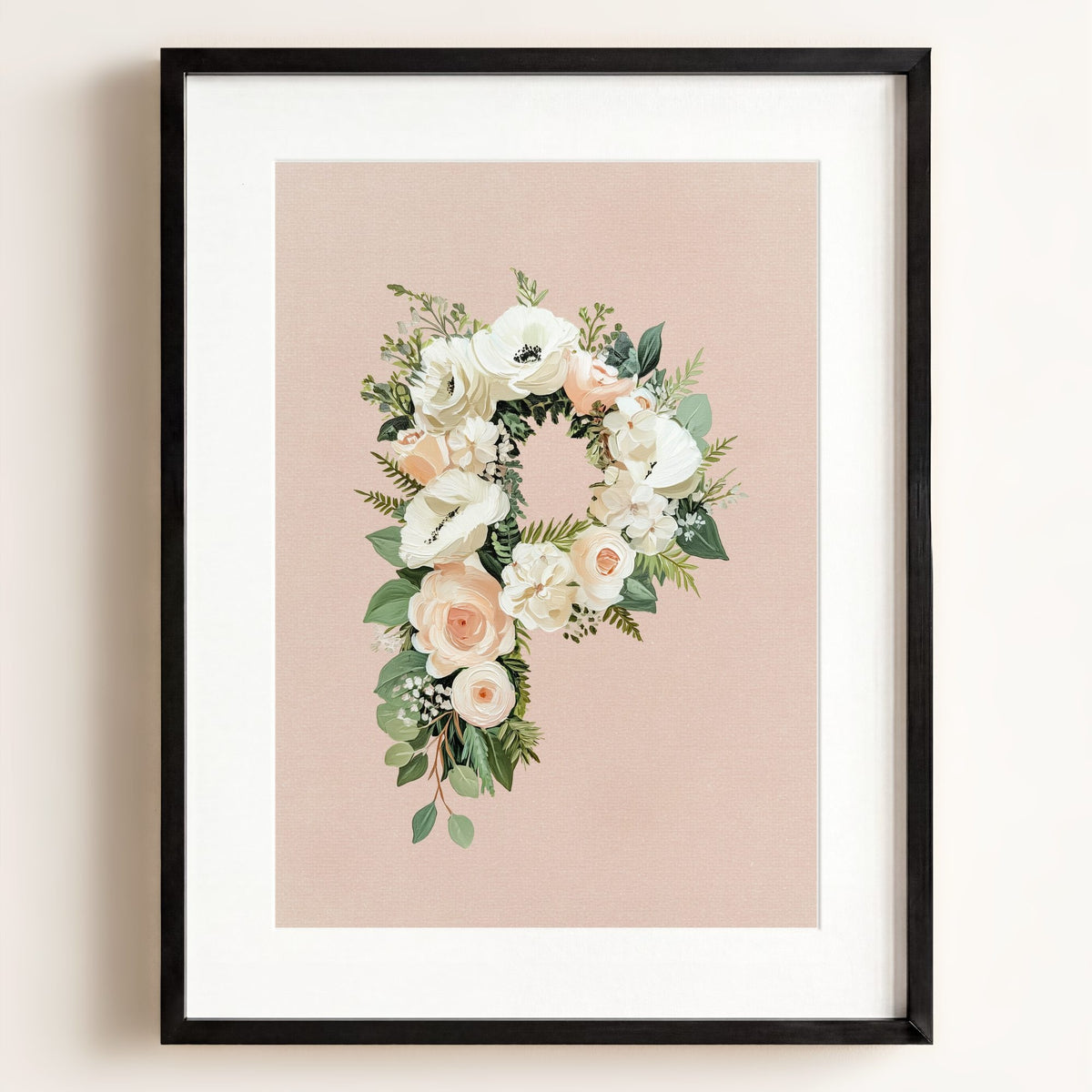 Heirloom Floral Alphabet Prints — Framed