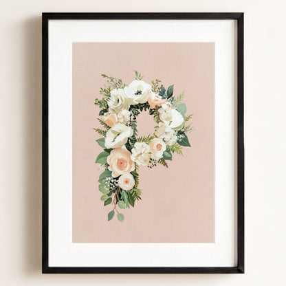 Heirloom Floral Alphabet Prints — Framed