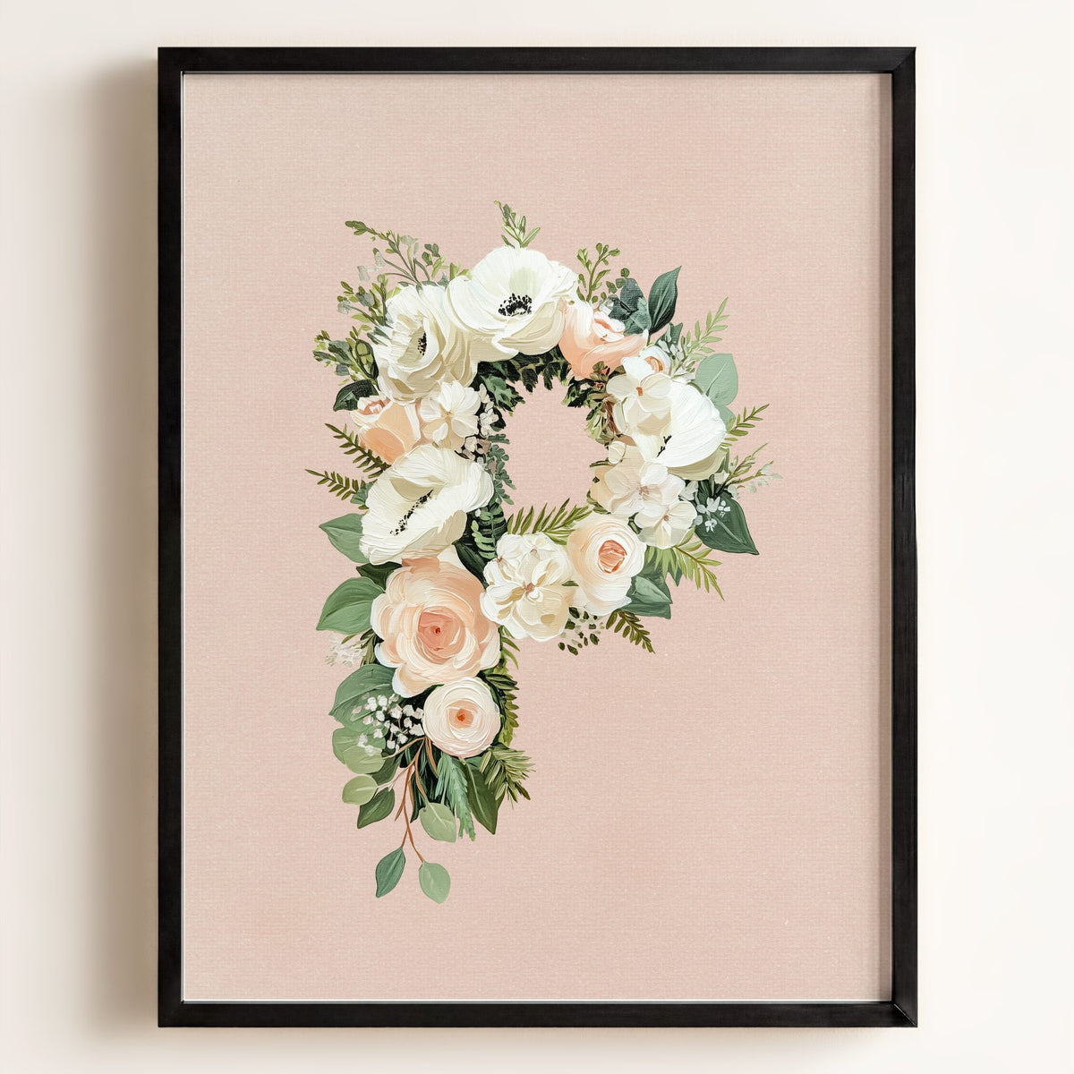 Heirloom Floral Alphabet Prints — Framed