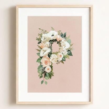 Heirloom Floral Alphabet Prints — Framed