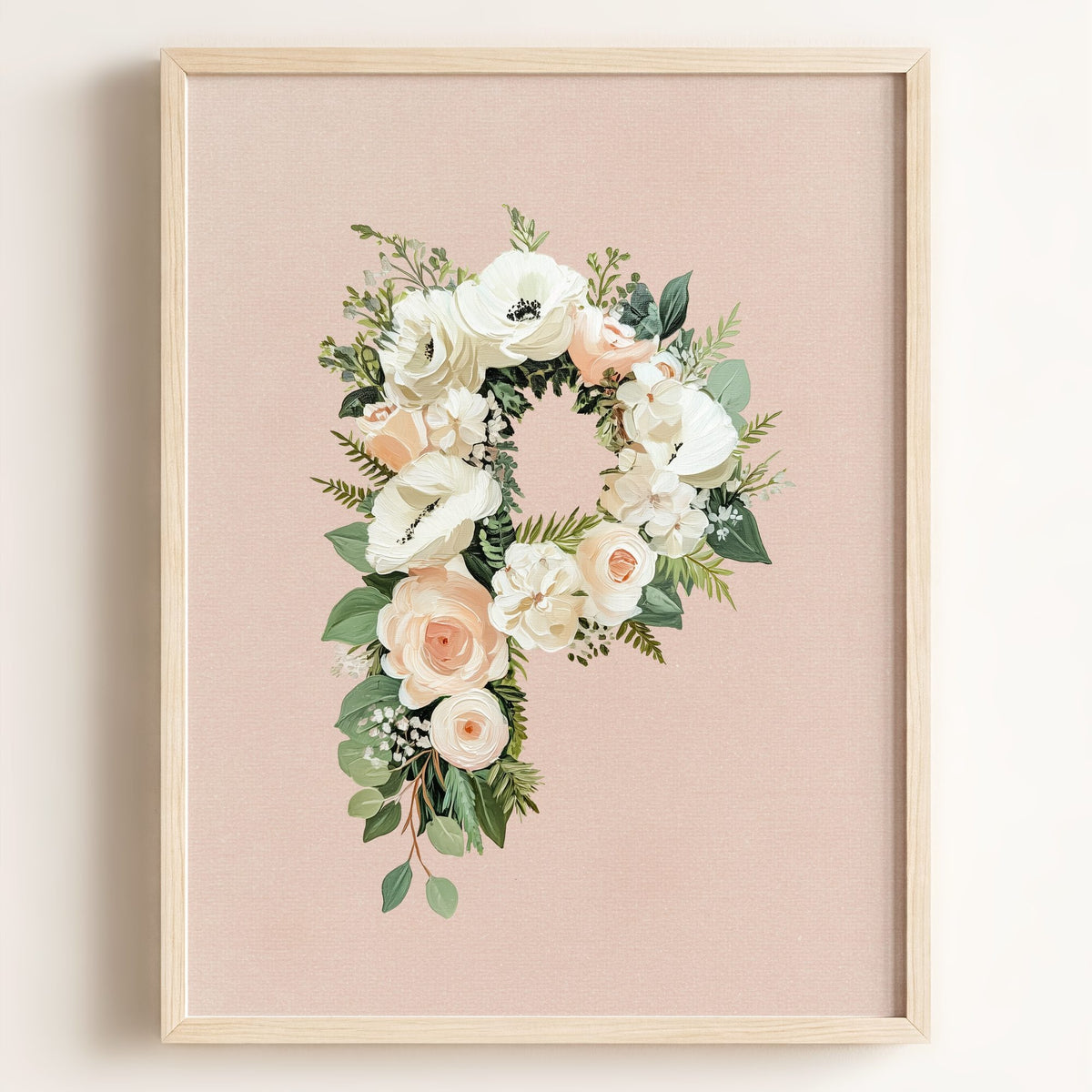 Heirloom Floral Alphabet Prints — Framed