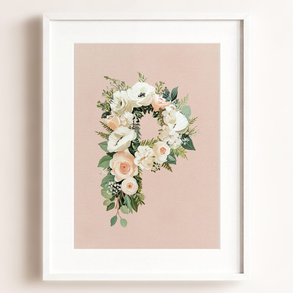 Heirloom Floral Alphabet Prints — Framed