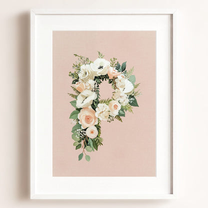 Heirloom Floral Alphabet Prints — Framed