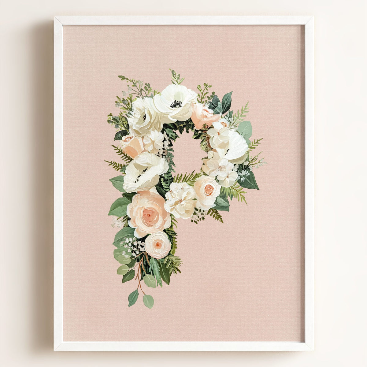 Heirloom Floral Alphabet Prints — Framed
