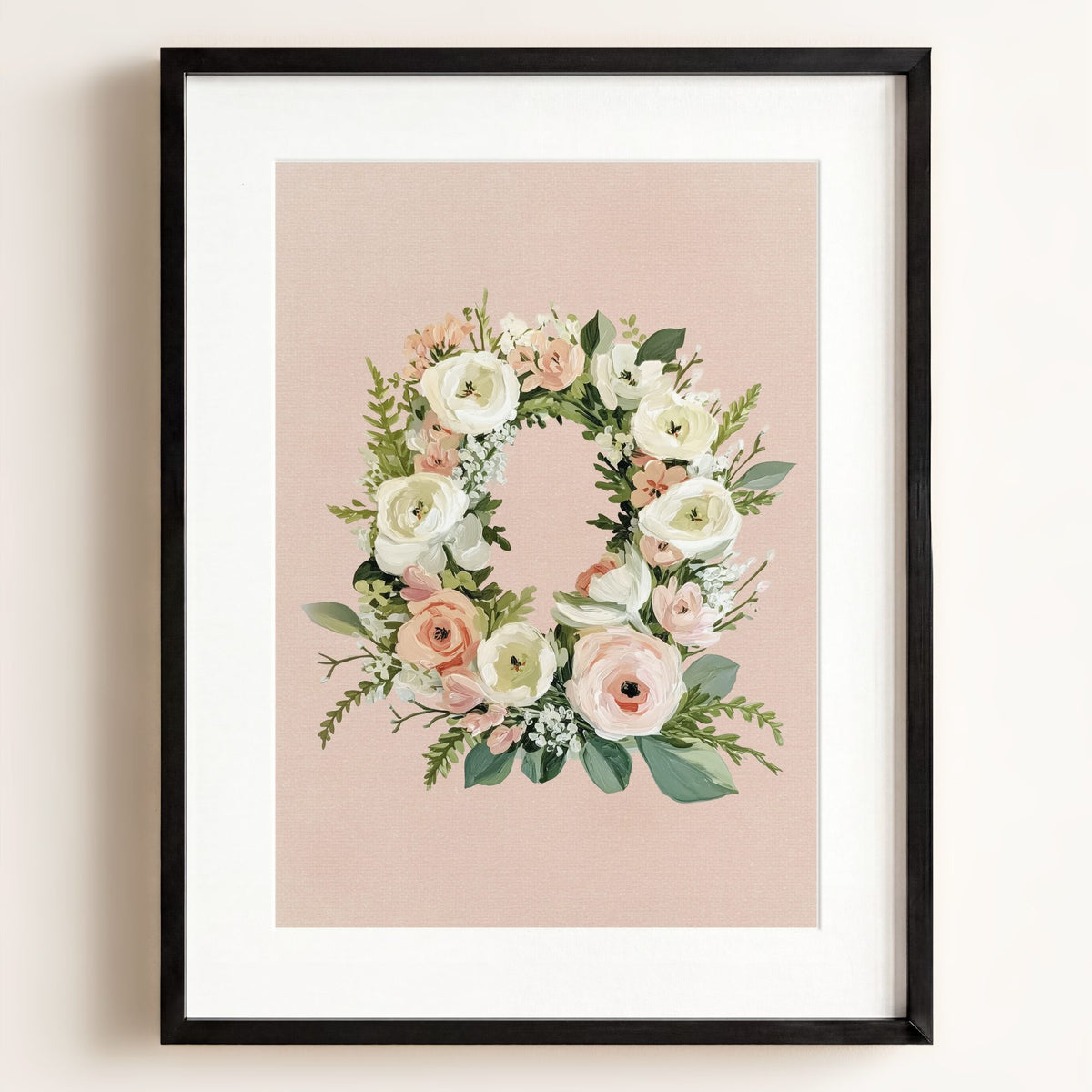Heirloom Floral Alphabet Prints — Framed