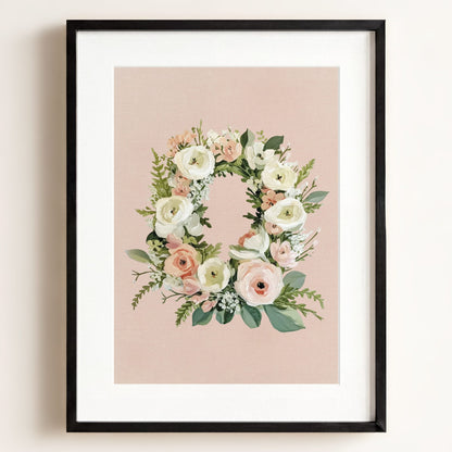 Heirloom Floral Alphabet Prints — Framed