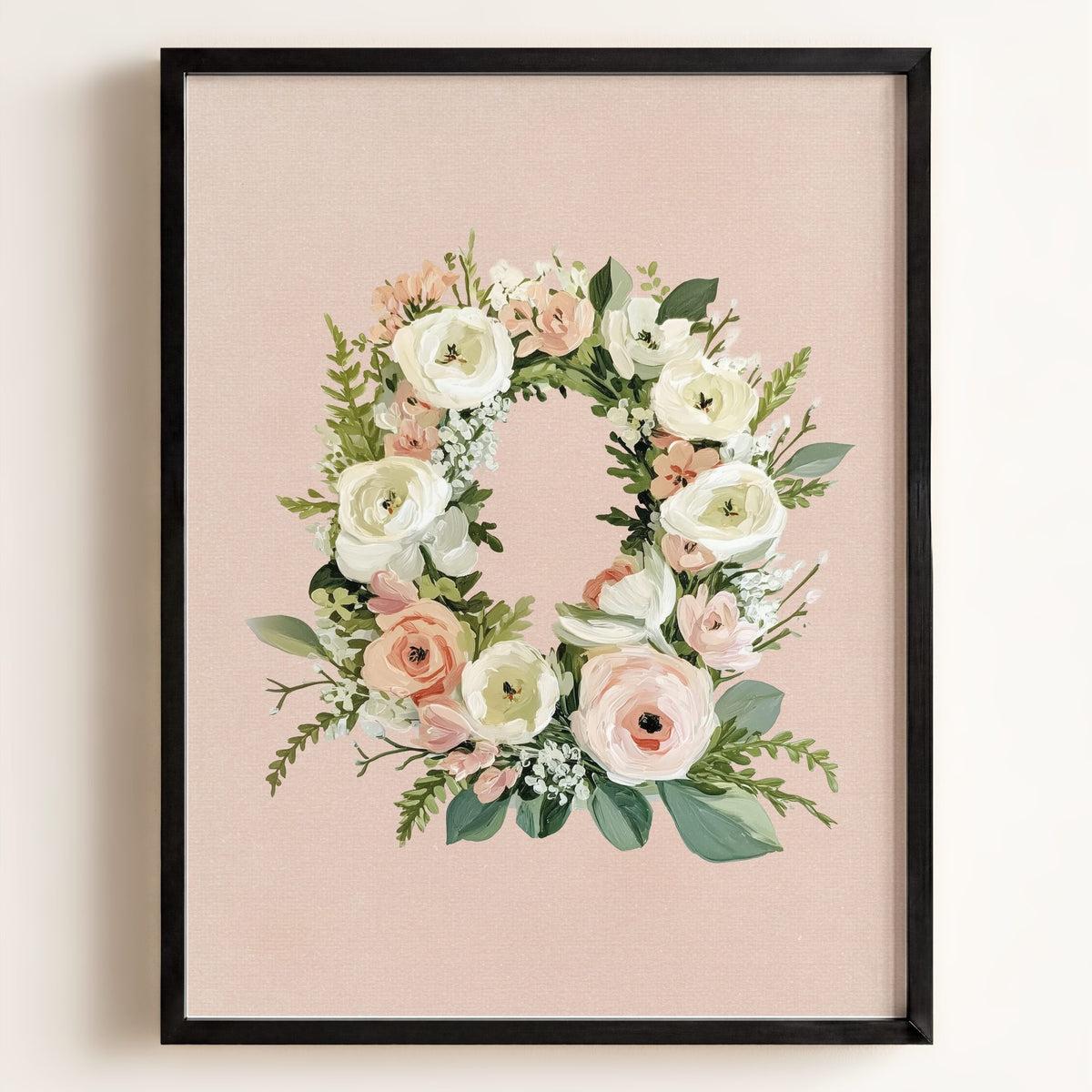 Heirloom Floral Alphabet Prints — Framed