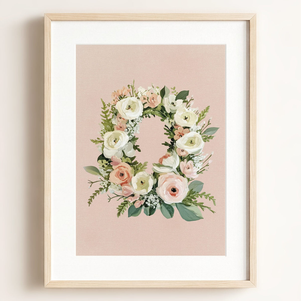 Heirloom Floral Alphabet Prints — Framed