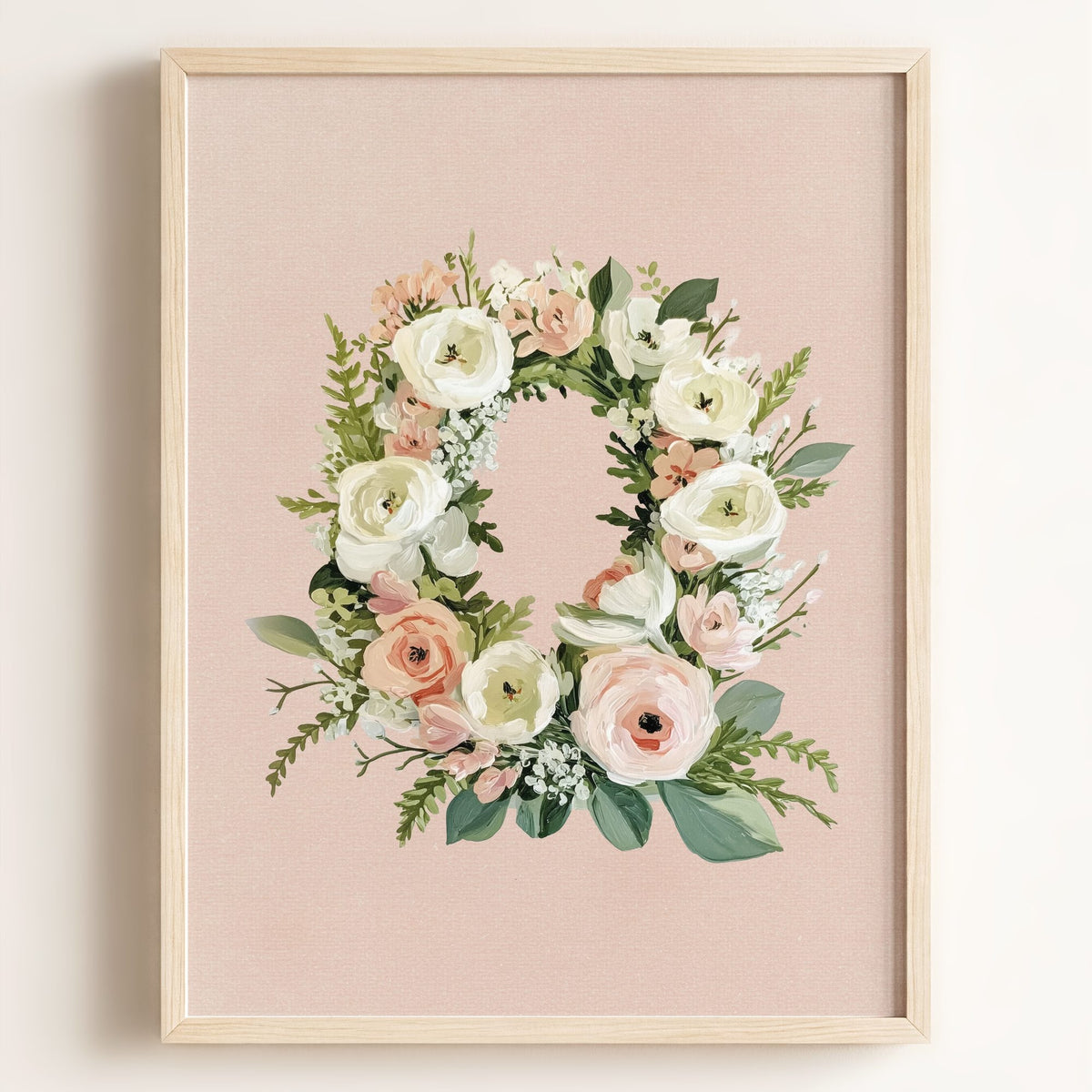Heirloom Floral Alphabet Prints — Framed
