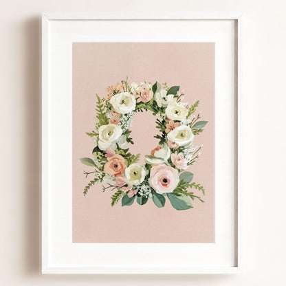 Heirloom Floral Alphabet Prints — Framed