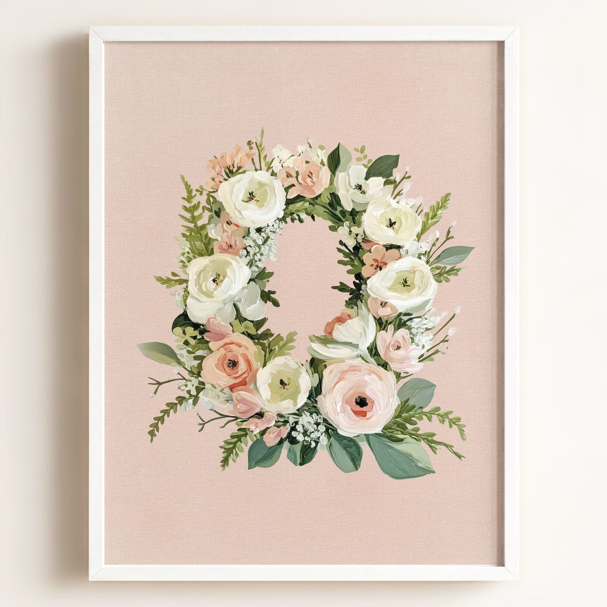 Heirloom Floral Alphabet Prints — Framed