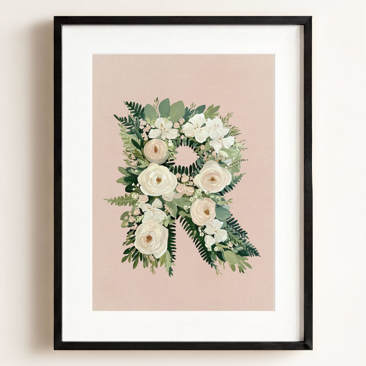 Heirloom Floral Alphabet Prints — Framed