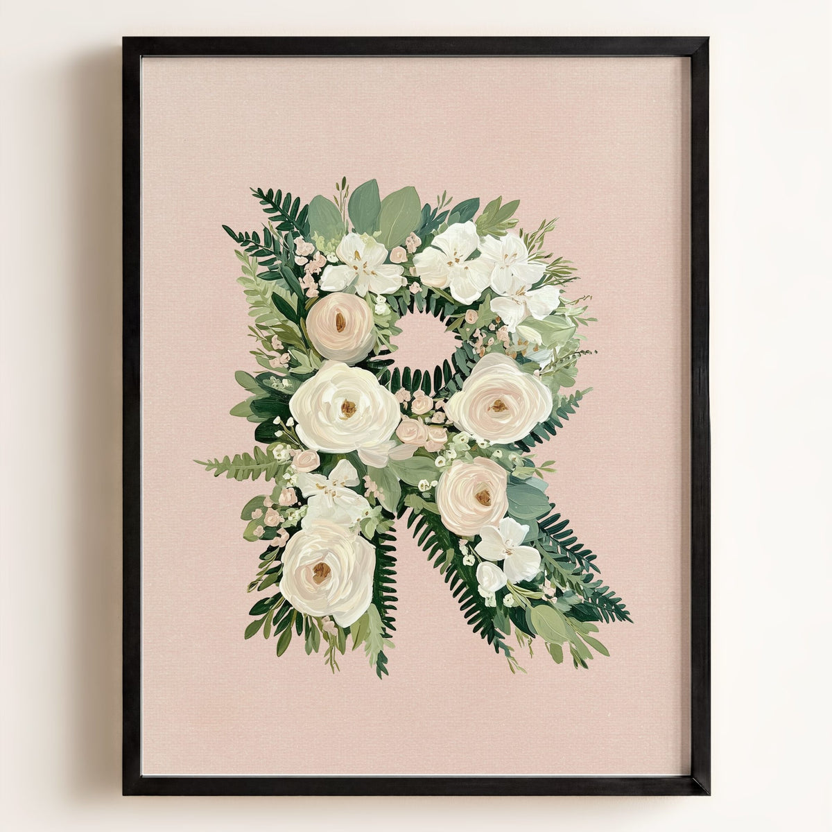 Heirloom Floral Alphabet Prints — Framed