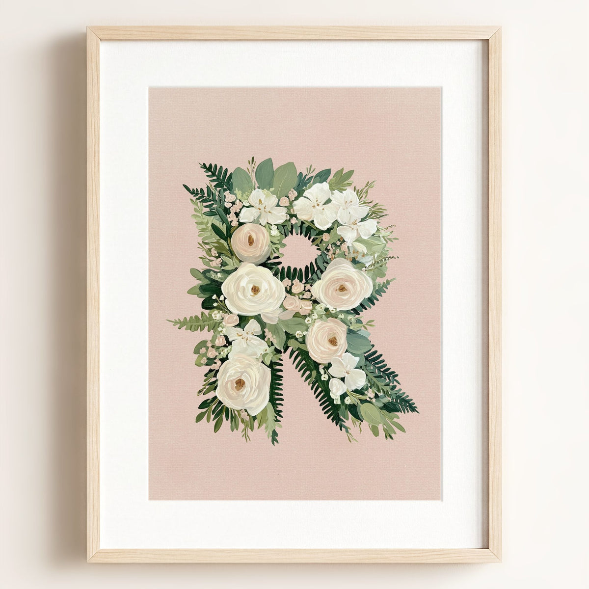 Heirloom Floral Alphabet Prints — Framed