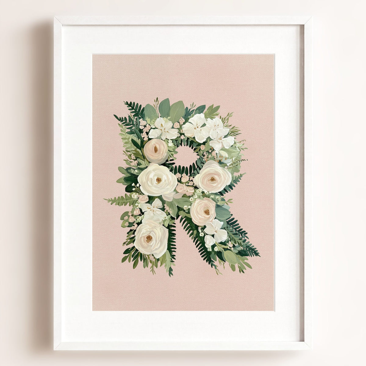 Heirloom Floral Alphabet Prints — Framed
