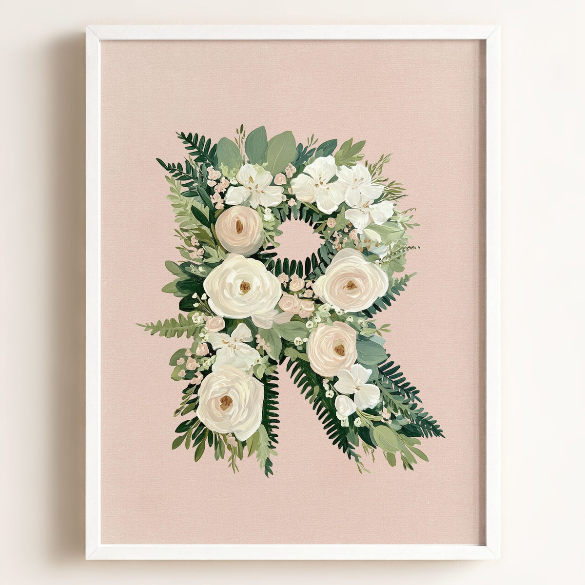 Heirloom Floral Alphabet Prints — Framed