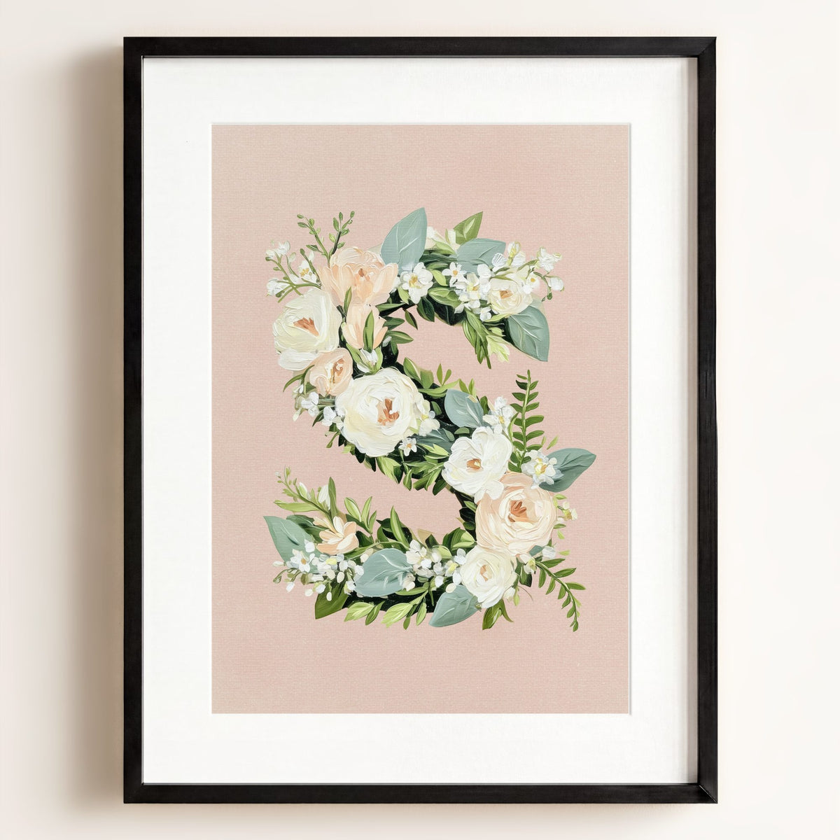 Heirloom Floral Alphabet Prints — Framed
