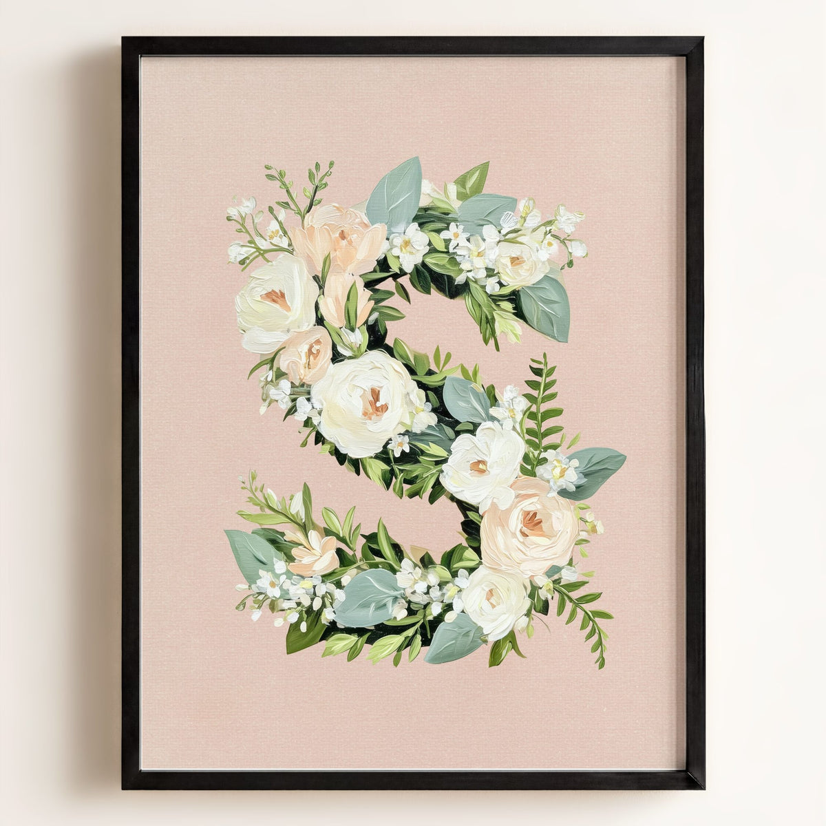 Heirloom Floral Alphabet Prints — Framed