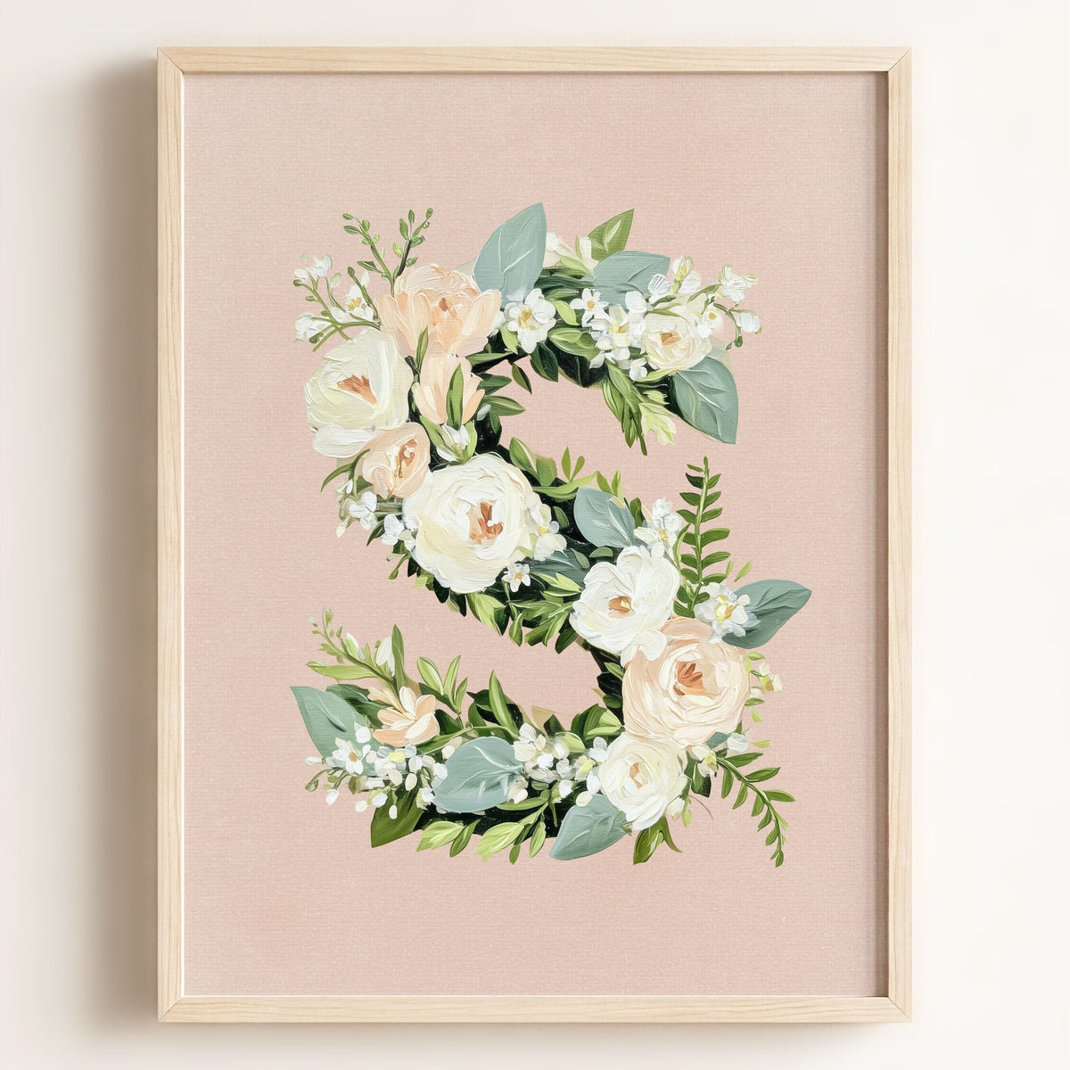Heirloom Floral Alphabet Prints — Framed