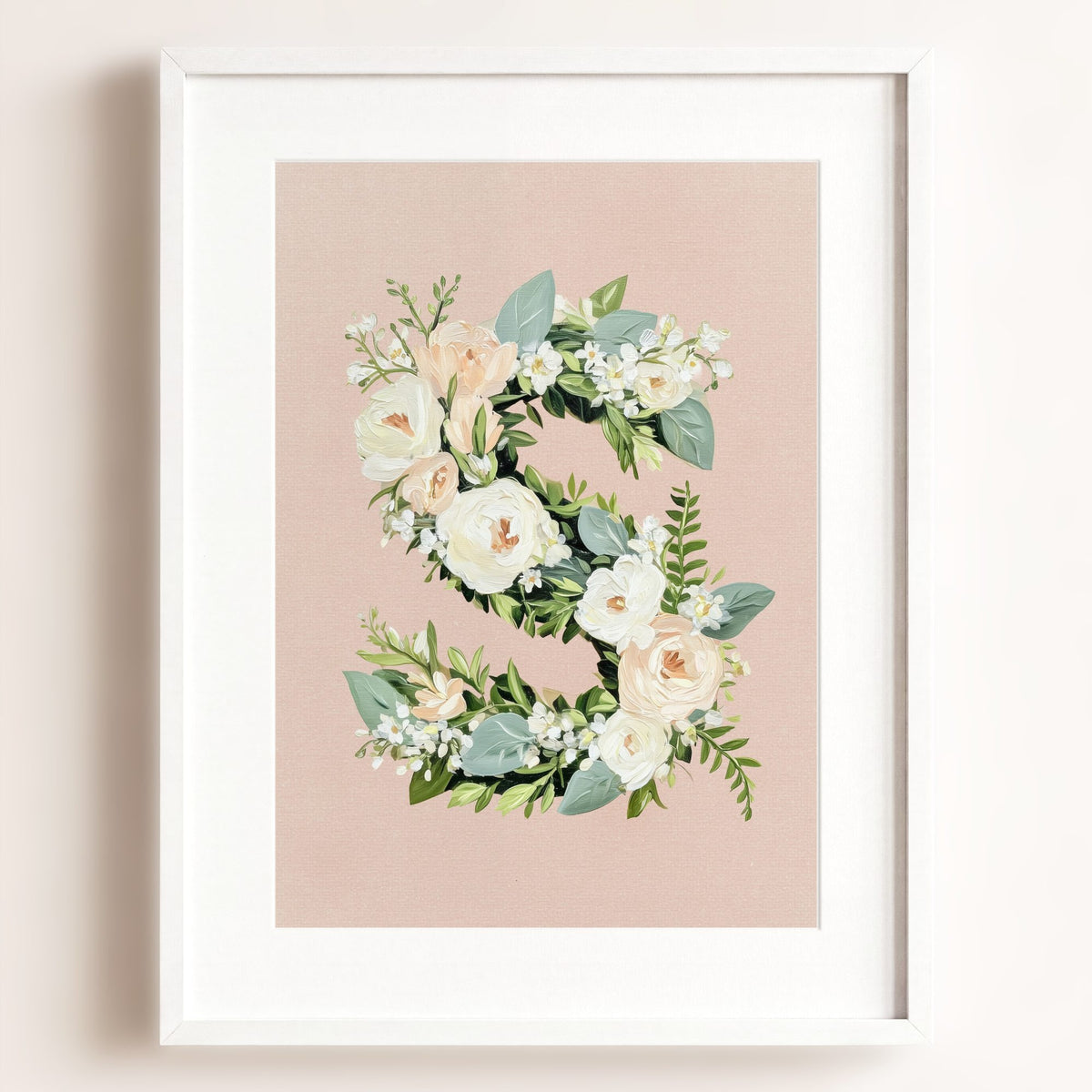 Heirloom Floral Alphabet Prints — Framed