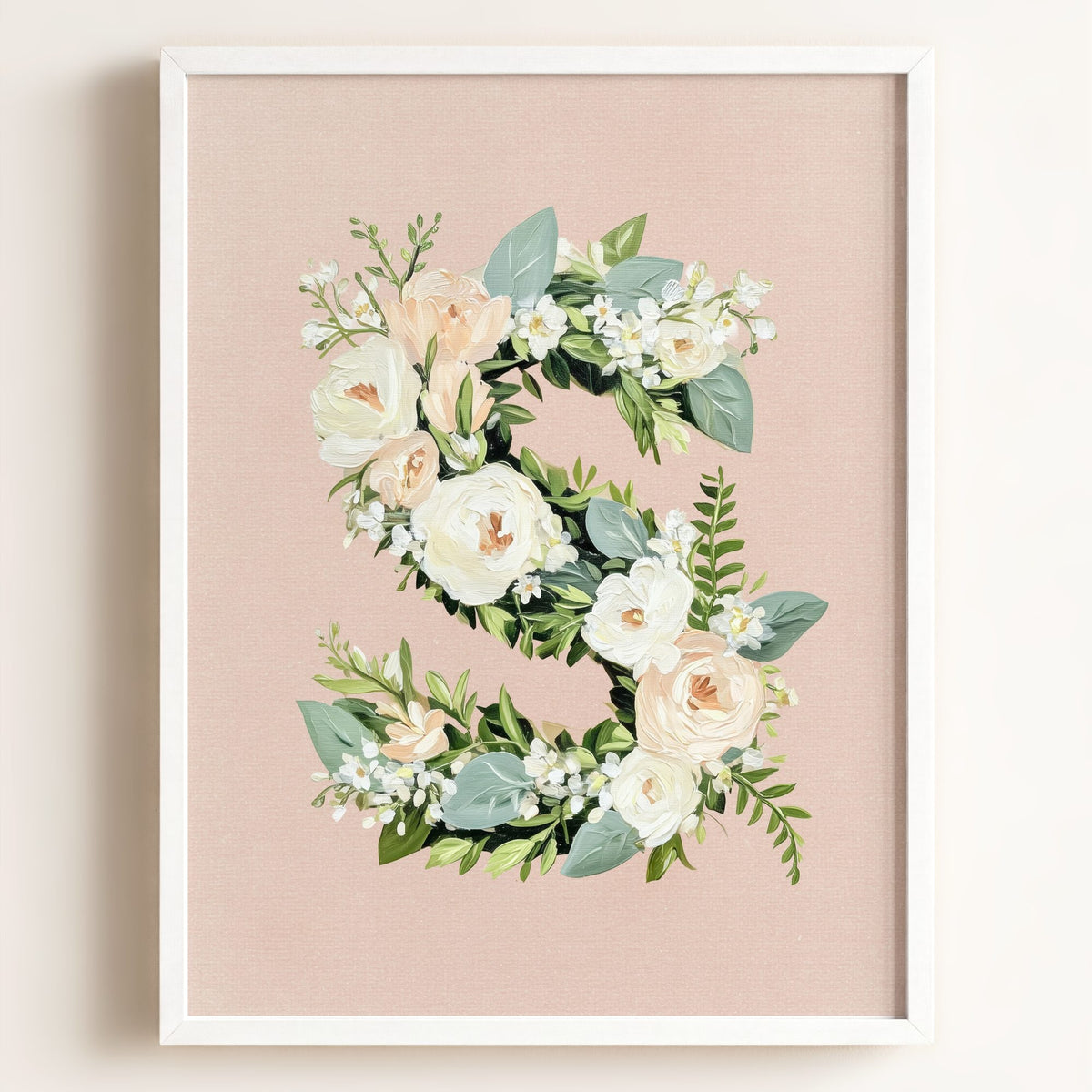 Heirloom Floral Alphabet Prints — Framed