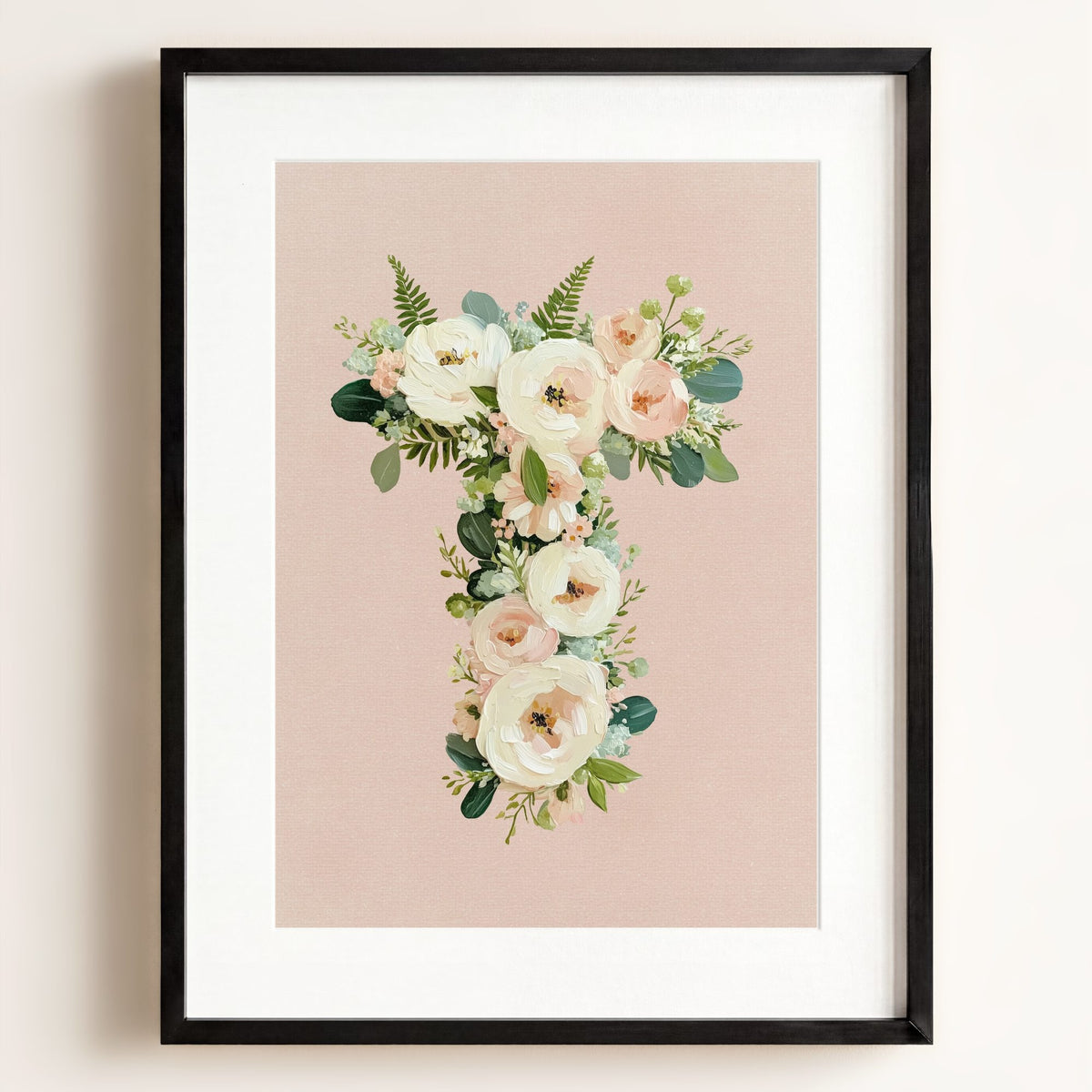 Heirloom Floral Alphabet Prints — Framed