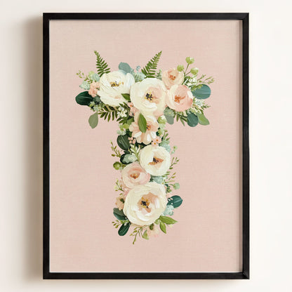 Heirloom Floral Alphabet Prints — Framed