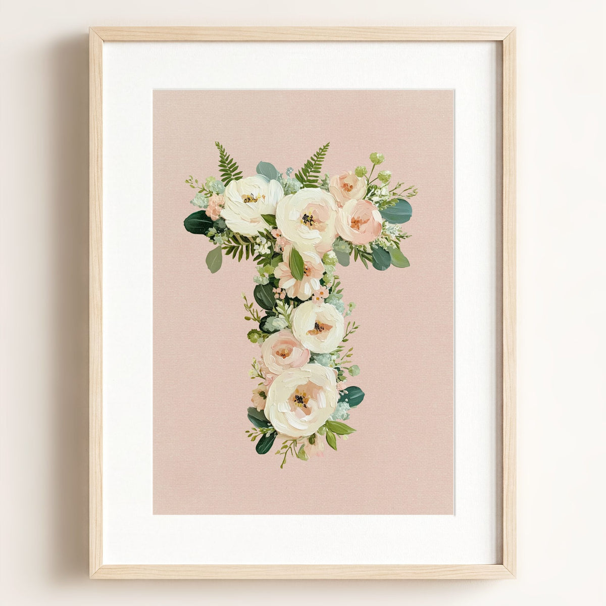 Heirloom Floral Alphabet Prints — Framed
