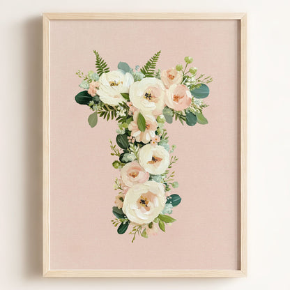 Heirloom Floral Alphabet Prints — Framed