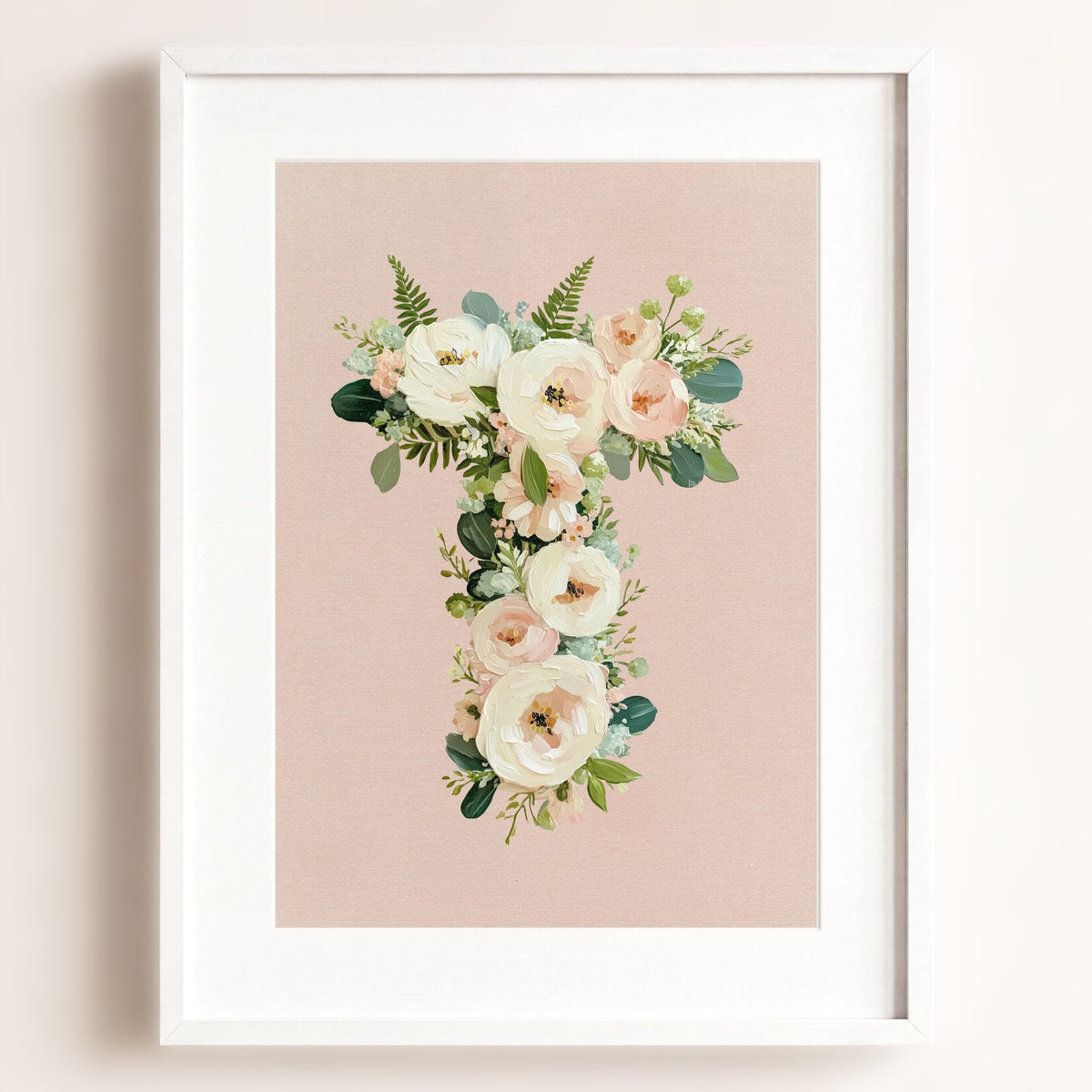 Heirloom Floral Alphabet Prints — Framed