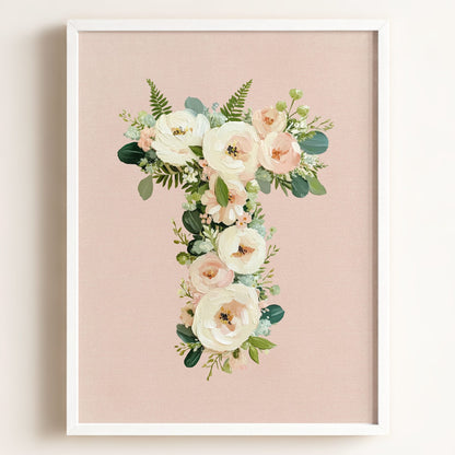 Heirloom Floral Alphabet Prints — Framed