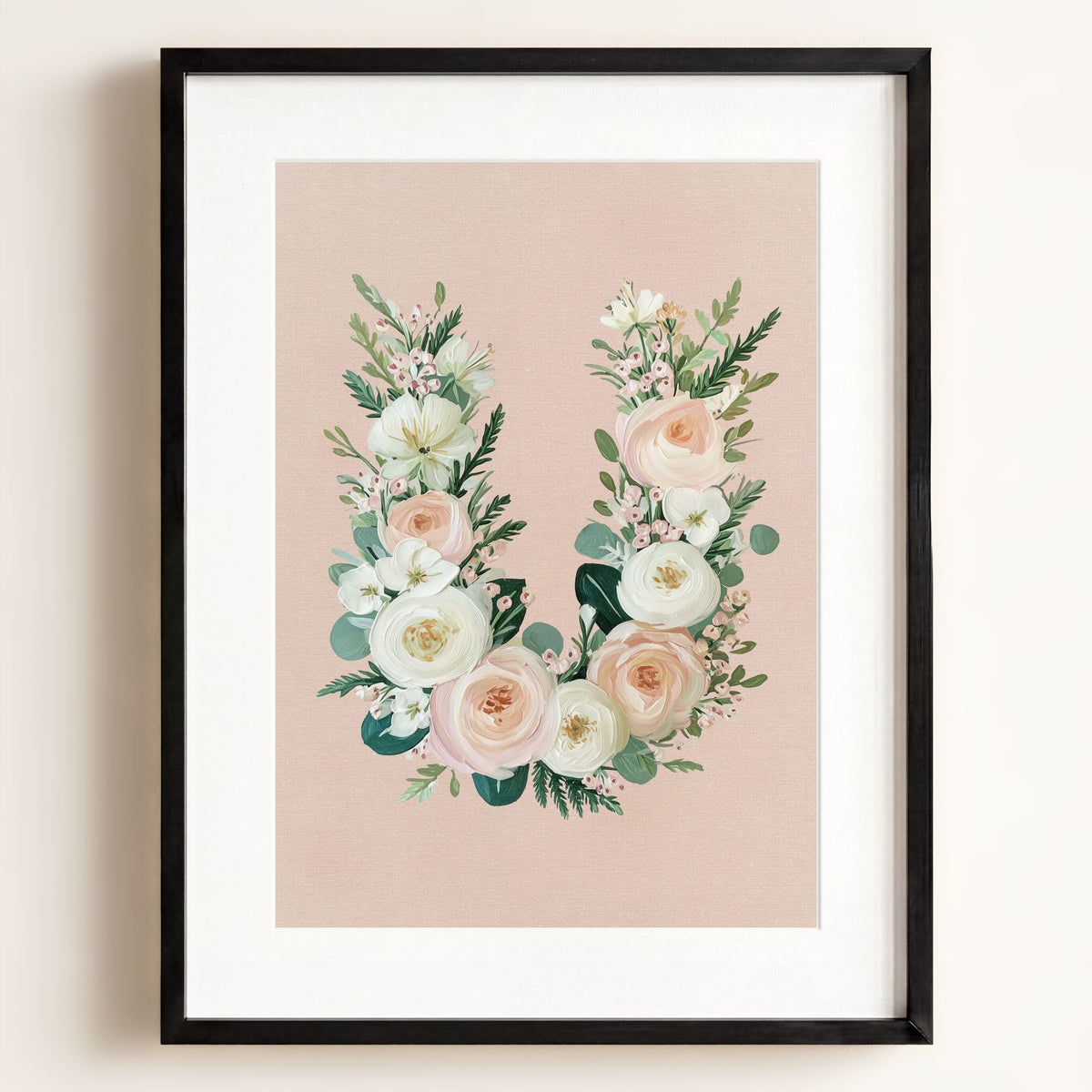 Heirloom Floral Alphabet Prints — Framed