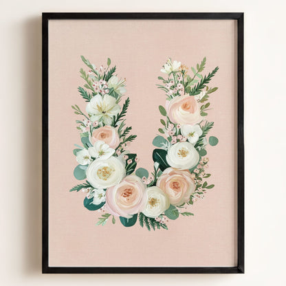 Heirloom Floral Alphabet Prints — Framed