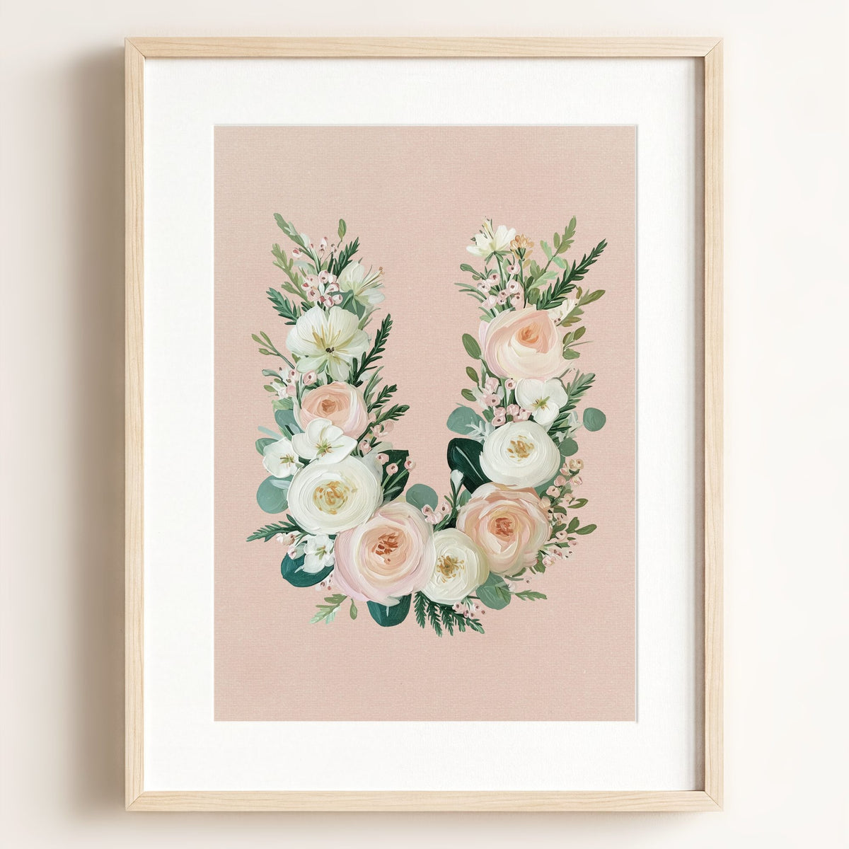 Heirloom Floral Alphabet Prints — Framed
