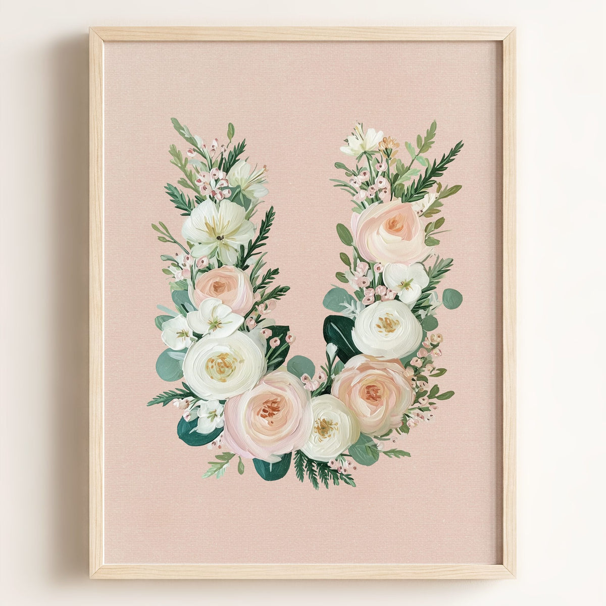 Heirloom Floral Alphabet Prints — Framed