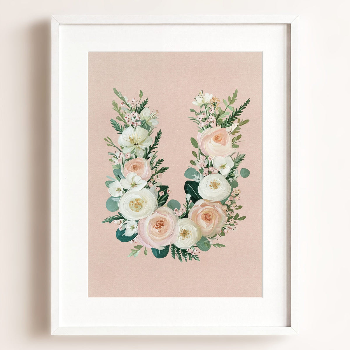 Heirloom Floral Alphabet Prints — Framed