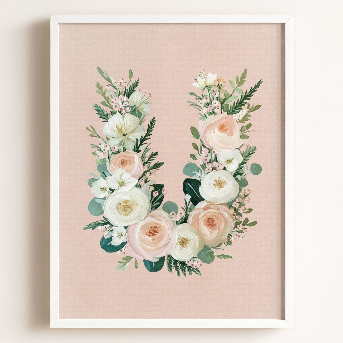Heirloom Floral Alphabet Prints — Framed