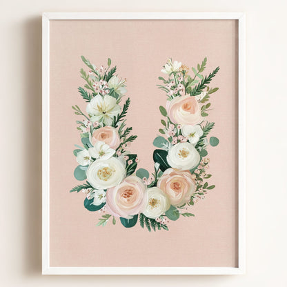Heirloom Floral Alphabet Prints — Framed