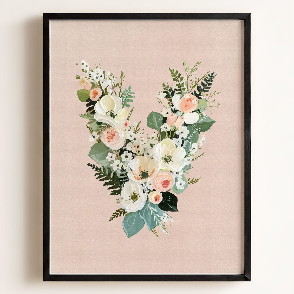 Heirloom Floral Alphabet Prints — Framed