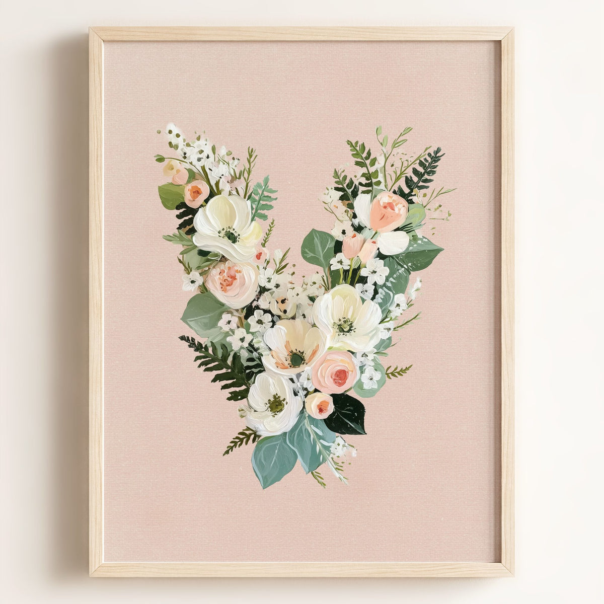 Heirloom Floral Alphabet Prints — Framed