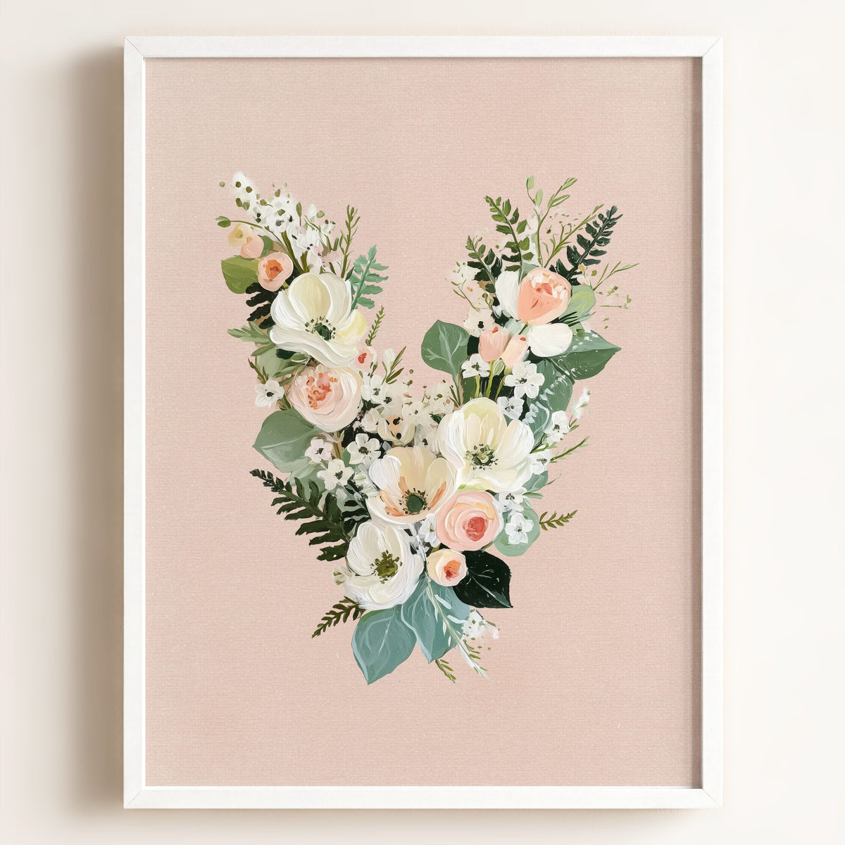 Heirloom Floral Alphabet Prints — Framed