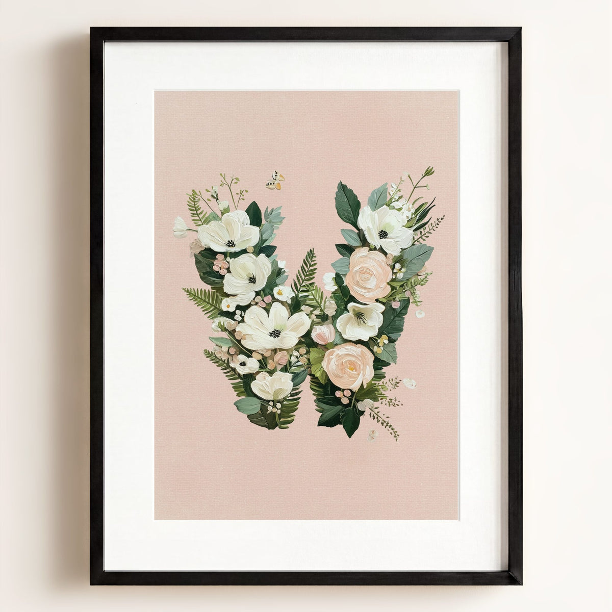 Heirloom Floral Alphabet Prints — Framed
