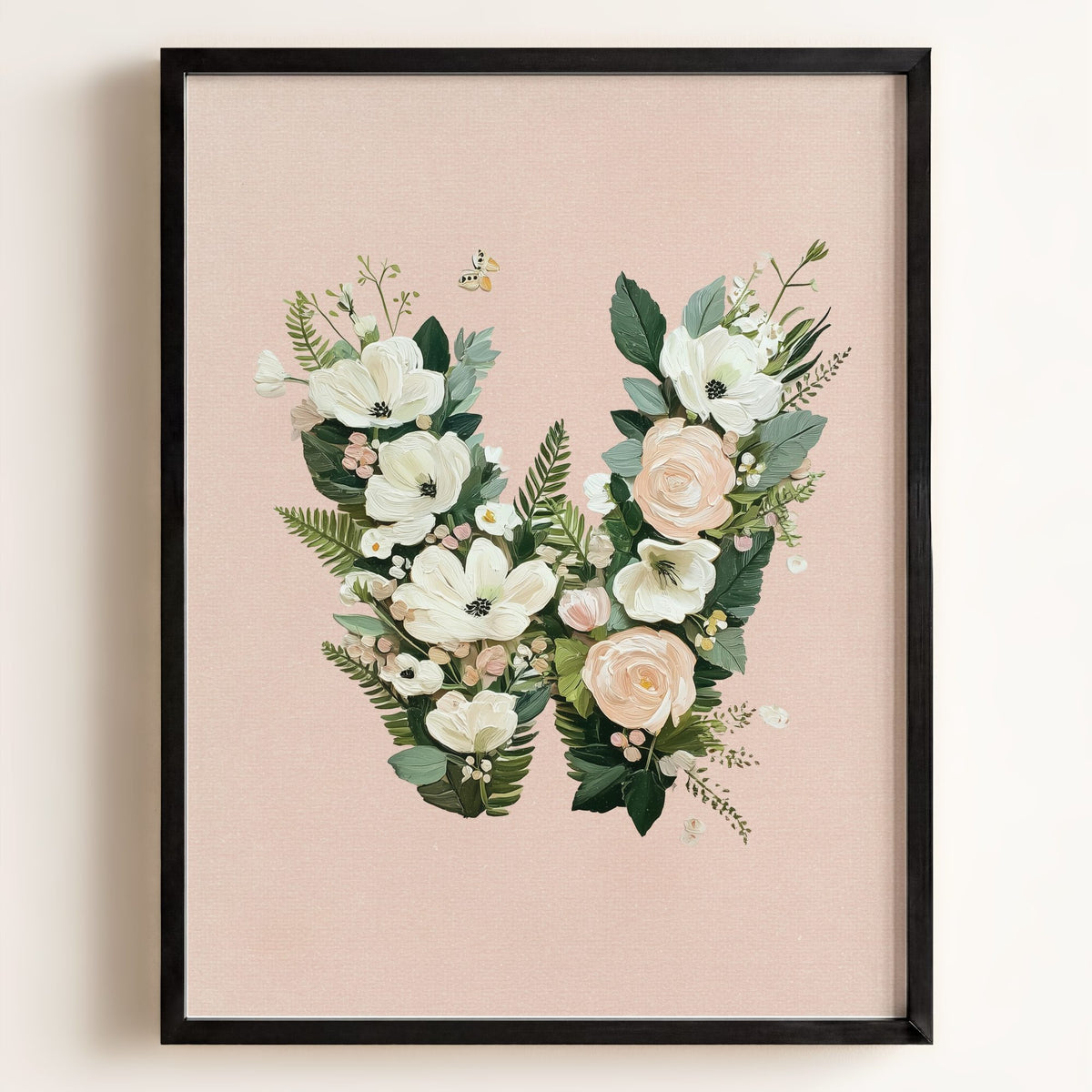 Heirloom Floral Alphabet Prints — Framed