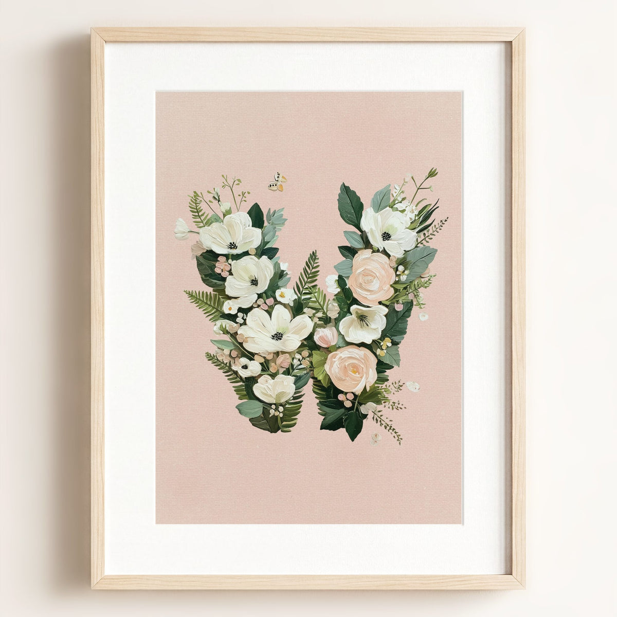 Heirloom Floral Alphabet Prints — Framed